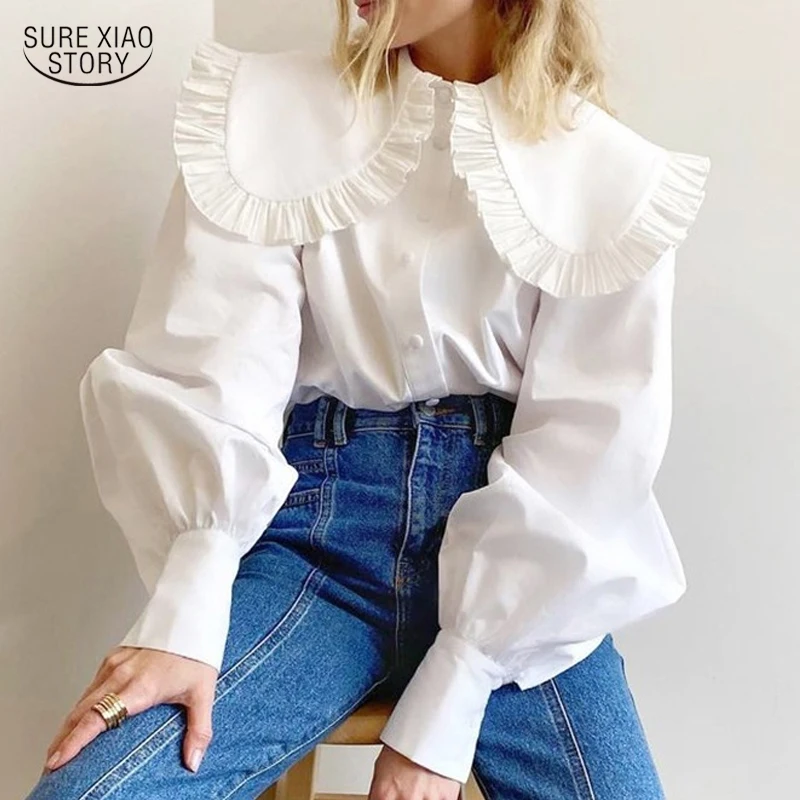 2022 Loose Puff Sleeve Shirt Women Clothes Peter Pan Collar Cotton Button Shirt Fashion Tops Vintage Ruffle White Blouse 18909
2022 Loose Puff Sleeve Shirt Women Clothes Peter Pan Collar Cotton Button Shirt Fashion Tops Vintage Ruffle White Blouse 18909