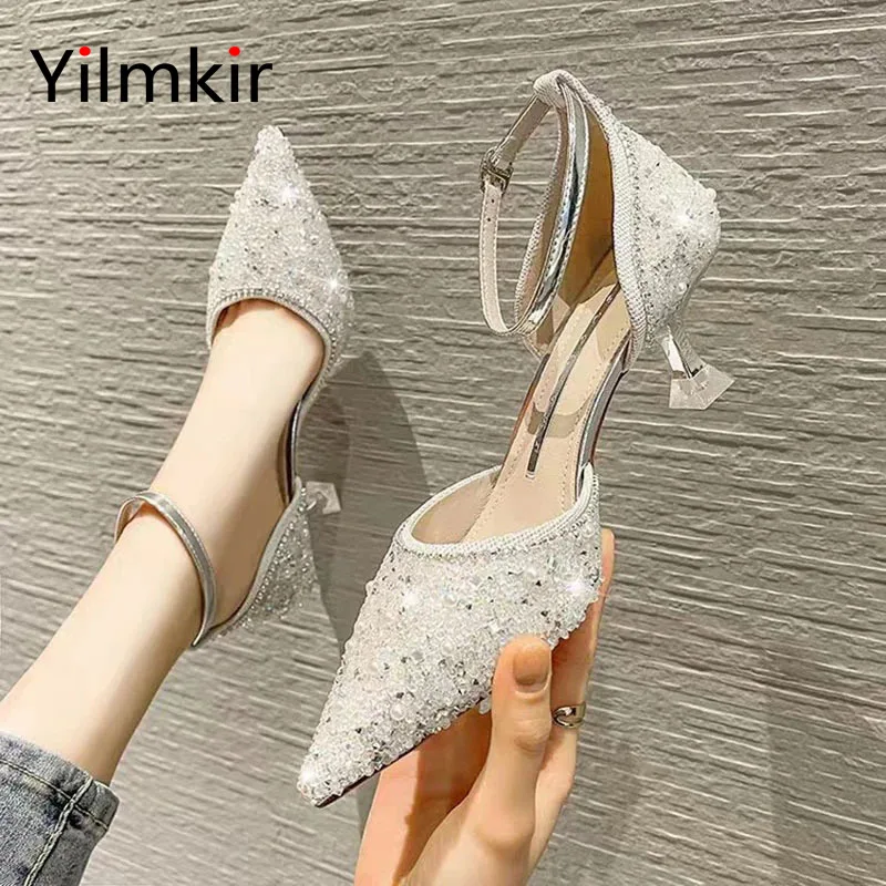 Bright and Elegant Women Crystal High Heels Fashion Trendy Pointed Stiletto Wedding Dinner Party Ladies All Match High Heel
Bright and Elegant Women Crystal High Heels Fashion Trendy Pointed Stiletto Wedding Dinner Party Ladies All Match High Heel