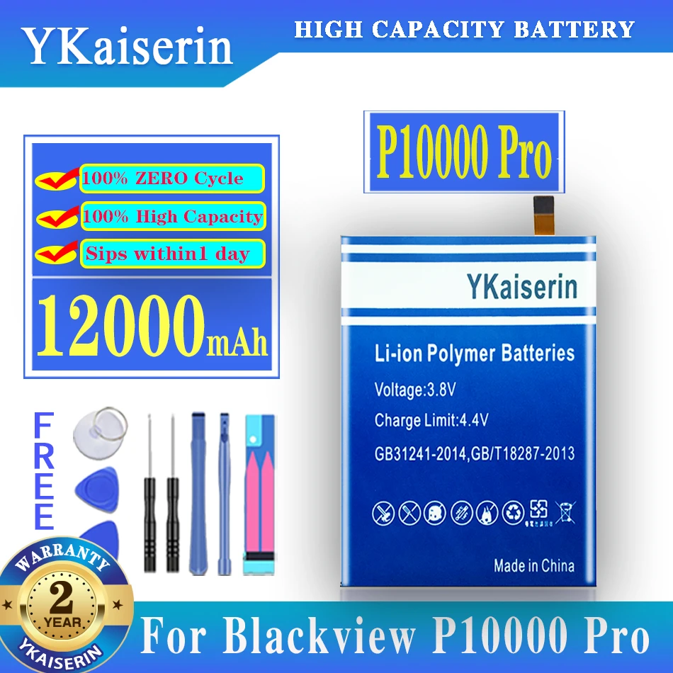 Аккумулятор ykaisin P 10000 Pro, 12000 мАч, аккумулятор для Blackview P10000 Pro P10000Pro, батареи + Бесплатные инструменты 
Аккумулятор ykaisin P 10000 Pro, 12000 мАч, аккумулятор для Blackview P10000 Pro P10000Pro, батареи + Бесплатные инструменты