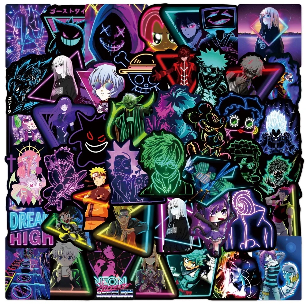 50pcs Mix Neon Anime Stickers Graffiti Decals Phone Bike Car Laptop Skateboard Luggage Waterproof Kid Cartoon Sticker Toy
50pcs Mix Neon Anime Stickers Graffiti Decals Phone Bike Car Laptop Skateboard Luggage Waterproof Kid Cartoon Sticker Toy