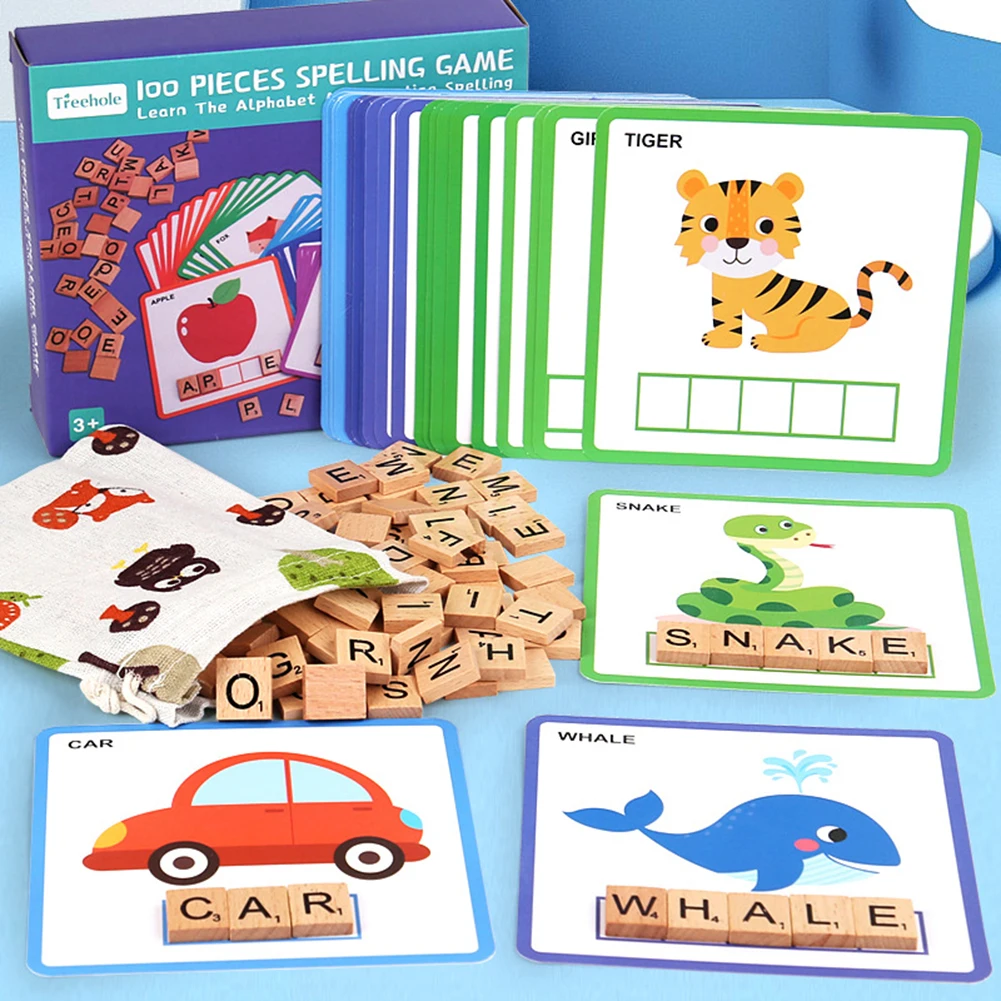 100Pcs Wooden Letter Spelling Blocks Early Learning Educational Toys English Words Kits Letter Set For 3-6y kids
100Pcs Wooden Letter Spelling Blocks Early Learning Educational Toys English Words Kits Letter Set For 3-6y kids