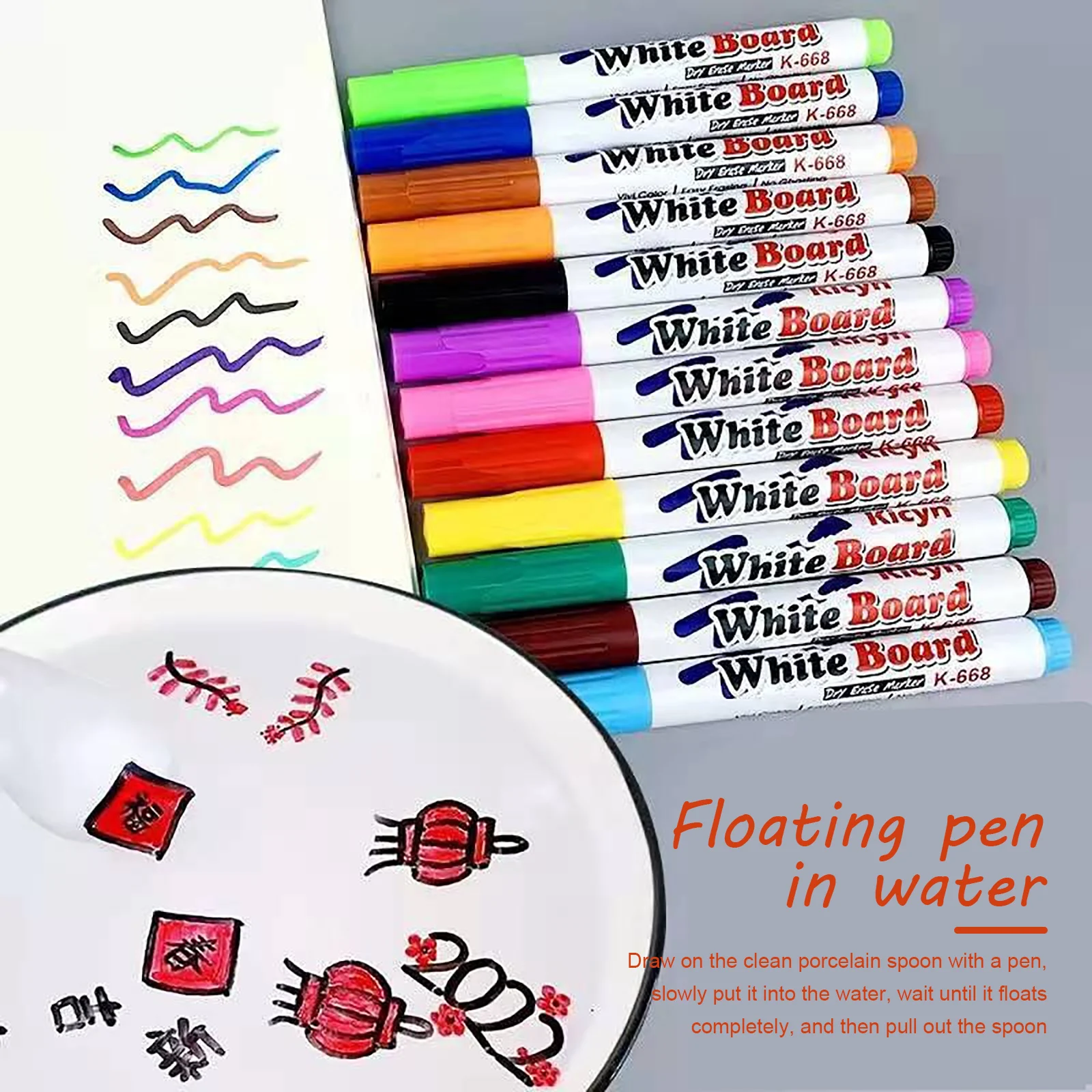 8 / 12 Pcs Water Doodle PensWater Floating Doodle Drawing Pens Interesting Erasing Whiteboard Marker for Kids Painting Pens Set
8 / 12 Pcs Water Doodle PensWater Floating Doodle Drawing Pens Interesting Erasing Whiteboard Marker for Kids Painting Pens Set
