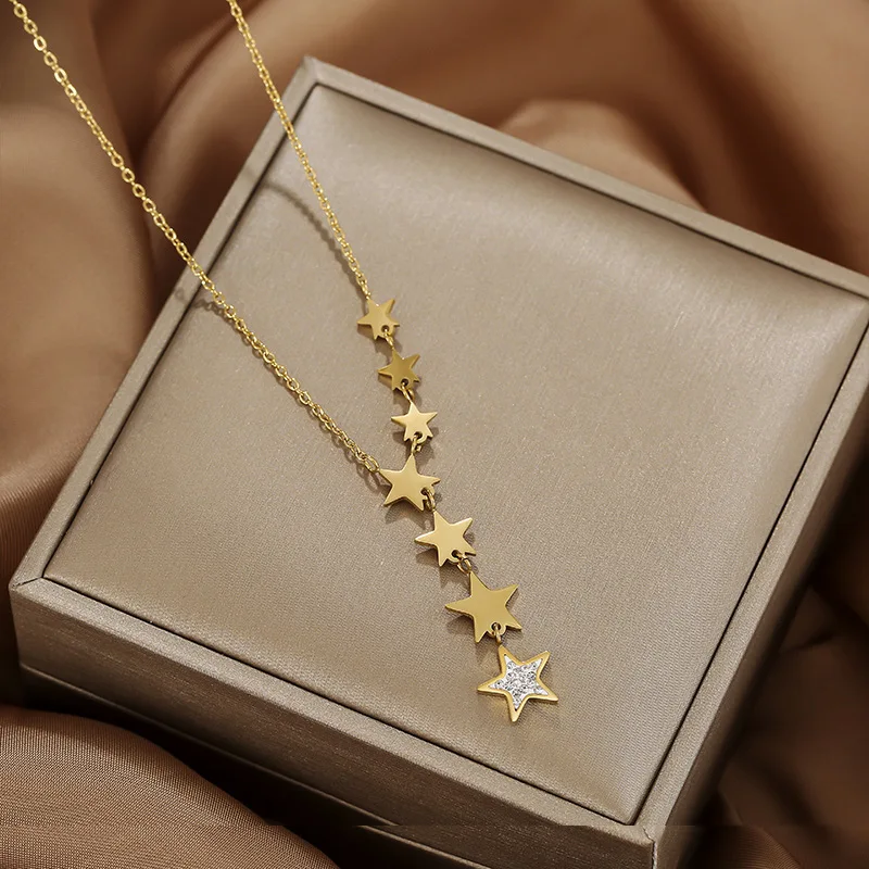 CARLIDANA Stainless Steel Multip Stars Zircon Necklace For Women Chain Choker Necklace 2022 Trend Fashion Jewelry Gift Wholesale
CARLIDANA Stainless Steel Multip Stars Zircon Necklace For Women Chain Choker Necklace 2022 Trend Fashion Jewelry Gift Wholesale