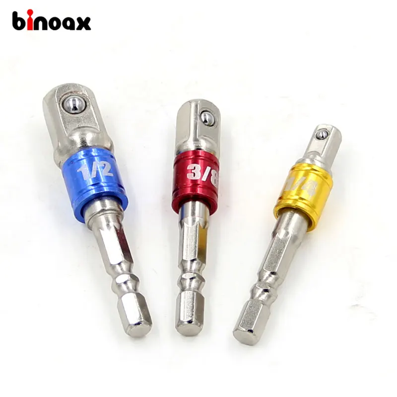 Binoax Colorful 3pcs HSS Socket Adapter Set Hex Shank 1/4" 3/8" 1/2" Extension Drill Bits Bar Set Power Tools
Binoax Colorful 3pcs HSS Socket Adapter Set Hex Shank 1/4" 3/8" 1/2" Extension Drill Bits Bar Set Power Tools