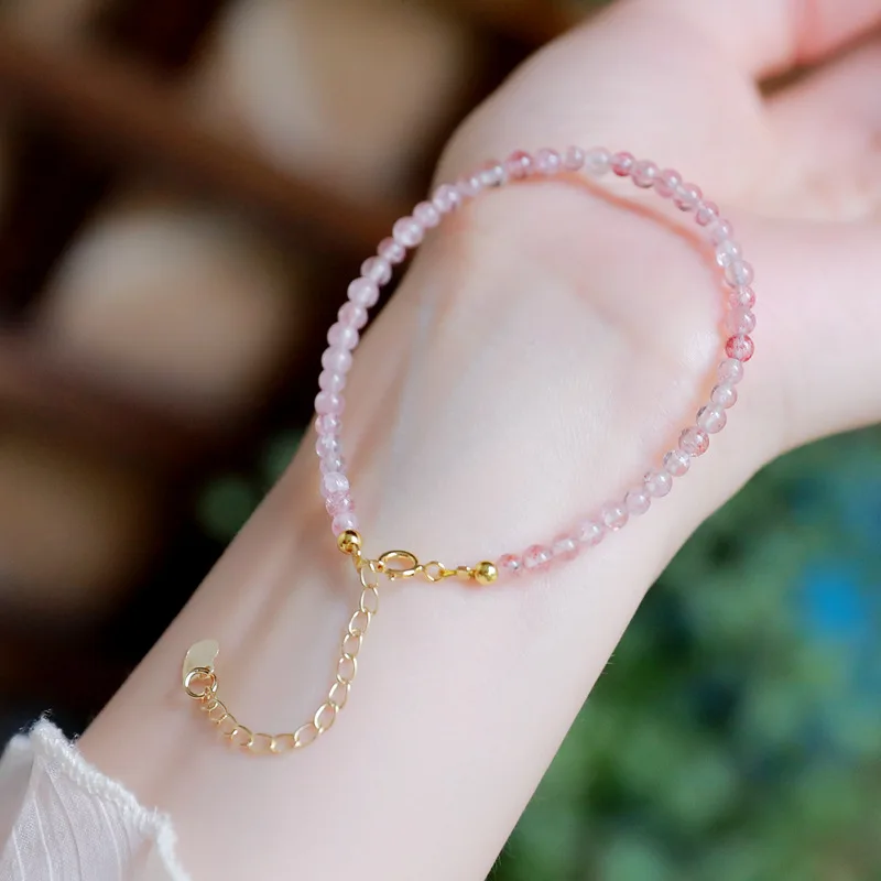 Handmade Natural Strawberry Stone Bracelet for Women Pink Crystal Bracelet Adjustable Holiday Gift
Handmade Natural Strawberry Stone Bracelet for Women Pink Crystal Bracelet Adjustable Holiday Gift