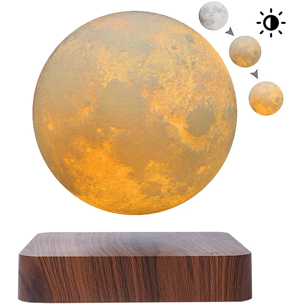 3D Print Rotating Floating Moon Night Light Touch 3 Color Creative Magnetic Levitation Desk Lamp for Wedding Holiday Room Decor
3D Print Rotating Floating Moon Night Light Touch 3 Color Creative Magnetic Levitation Desk Lamp for Wedding Holiday Room Decor
