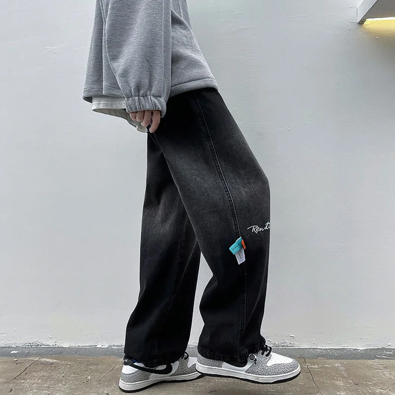 NoEstaMal Spring Oversized Men's Vintage Jeans Letter Graphic Loose Drawstring Denim Pants Elastic Waist Gradient Male Trousers
NoEstaMal Spring Oversized Men's Vintage Jeans Letter Graphic Loose Drawstring Denim Pants Elastic Waist Gradient Male Trousers