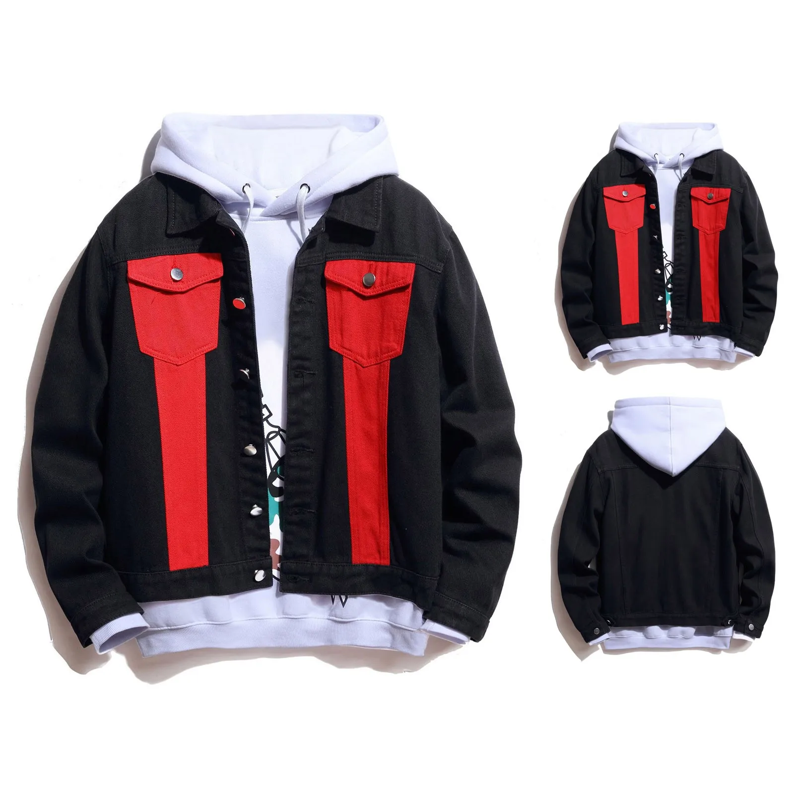 Young Men's Lapel Denim Jacket Button Colorblock Patchwork Pockets Comfort Outdoor Coat
Young Men's Lapel Denim Jacket Button Colorblock Patchwork Pockets Comfort Outdoor Coat