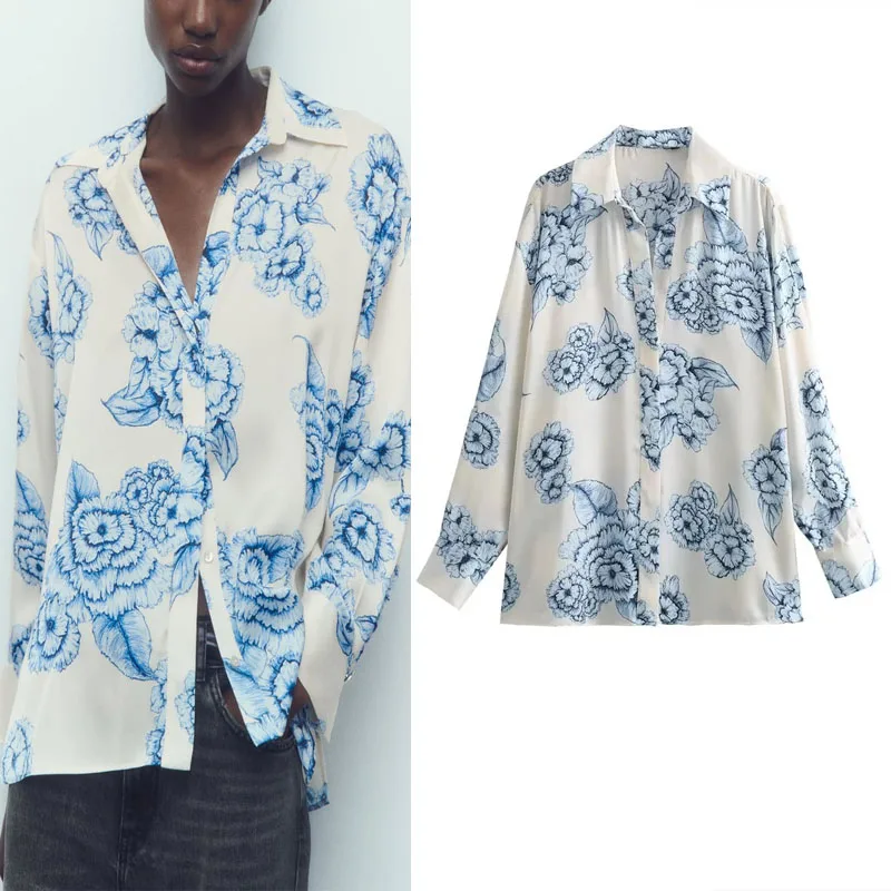 TRAF Office Ladies Floral Print Shirt Chic Asymmetric Hem Long Sleeve Top 2023 Women Lapel Button Shirts Commuting Maxi Tops
TRAF Office Ladies Floral Print Shirt Chic Asymmetric Hem Long Sleeve Top 2023 Women Lapel Button Shirts Commuting Maxi Tops