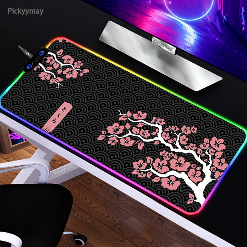 Large RGB Mouse Pad XXL Japan Sakura Mousepad LED Mouse Mat Black Mousepads Table Pads Keyboard Mats Desk Rug With Backlit
Large RGB Mouse Pad XXL Japan Sakura Mousepad LED Mouse Mat Black Mousepads Table Pads Keyboard Mats Desk Rug With Backlit