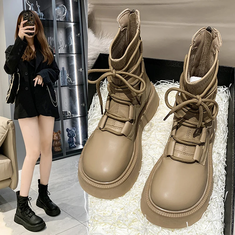 Med Heel Boots Round Toe Zipper Female Shoes Chelsea Boots-Women Flat Ladies Rubber Ankle Rock Lolita 2022 Autumn Leather Fabric
Med Heel Boots Round Toe Zipper Female Shoes Chelsea Boots-Women Flat Ladies Rubber Ankle Rock Lolita 2022 Autumn Leather Fabric