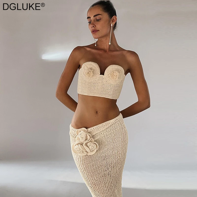 Flower Crochet Beach Outfits For Women Knitted Top And Long Skirt Set 2 Piece Summer Vacation Outfits For Women 2024
Flower Crochet Beach Outfits For Women Knitted Top And Long Skirt Set 2 Piece Summer Vacation Outfits For Women 2024