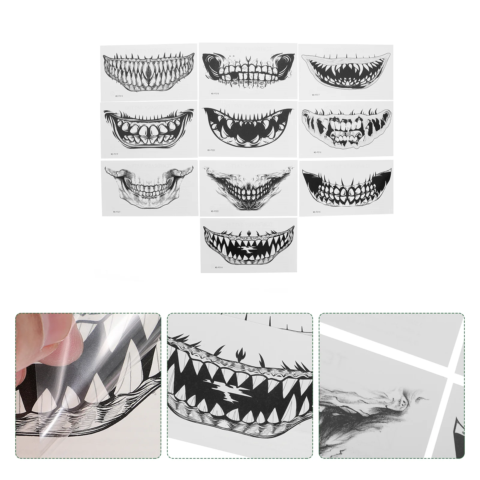 Mouth Temporary Tattoo Halloween Stickers Clown Accessories Tattoos Accessory Arm and shoulder for men
Mouth Temporary Tattoo Halloween Stickers Clown Accessories Tattoos Accessory Arm and shoulder for men