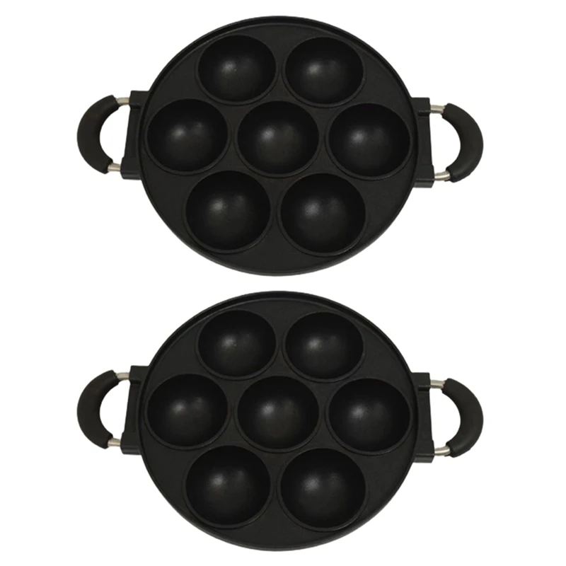 2X 7 Hole Cooking Cake Pan Cast Iron Omelette Pan Non-Stick Cooking Pot Breakfast Egg Cooker Cake Mold Kitchen Cookware
2X 7 Hole Cooking Cake Pan Cast Iron Omelette Pan Non-Stick Cooking Pot Breakfast Egg Cooker Cake Mold Kitchen Cookware