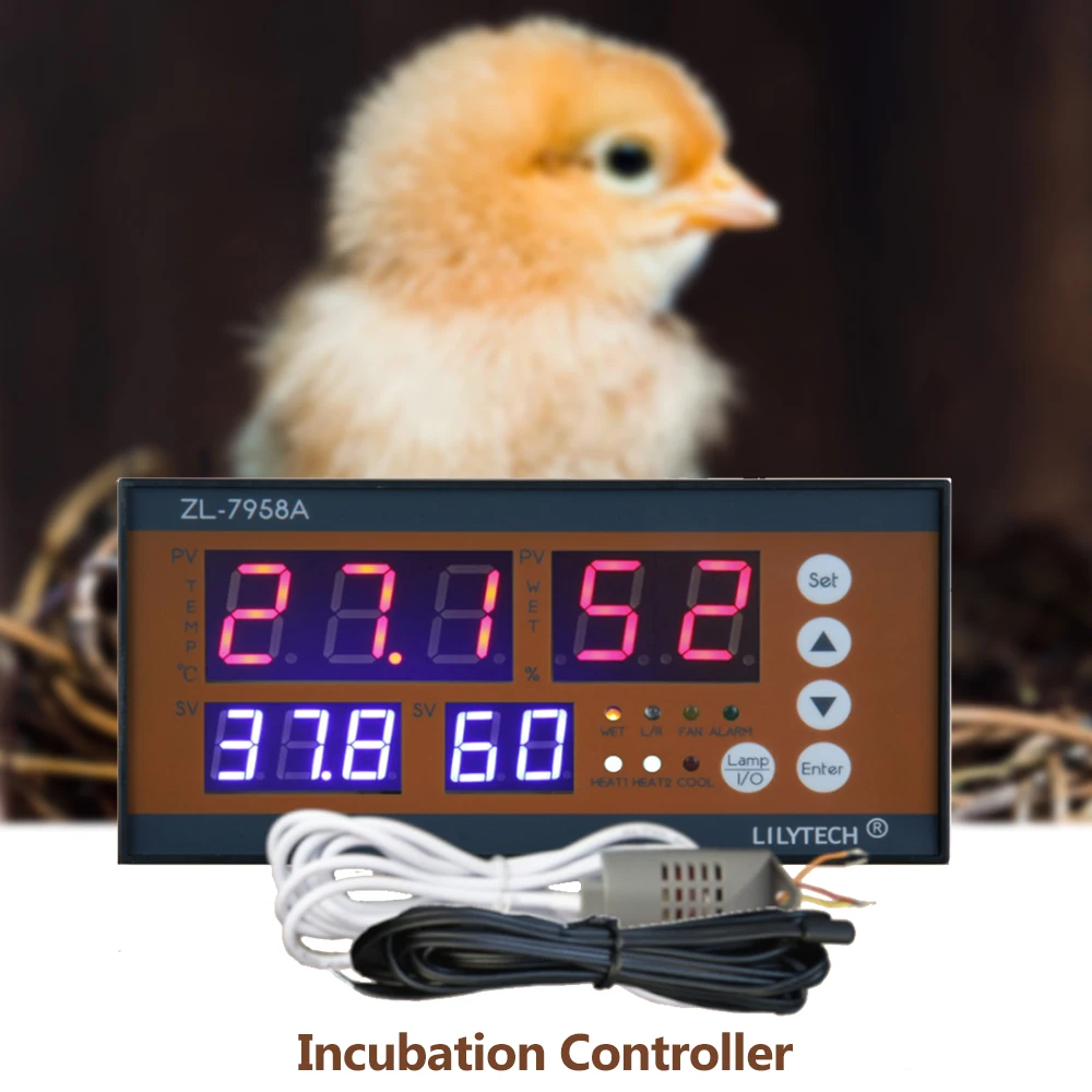 

Zl-7958A AC100-240V -9.9~99.9Degree Incubator Multi-Function Incubation Controller Intelligent Humidity Controller Dehumidifying