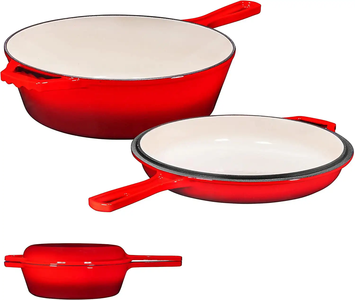 Enameled 2-in-1 Cast Iron Multi-Cooker by – Heavy Duty 3 Quart Skillet and Lid Set
Enameled 2-in-1 Cast Iron Multi-Cooker by – Heavy Duty 3 Quart Skillet and Lid Set