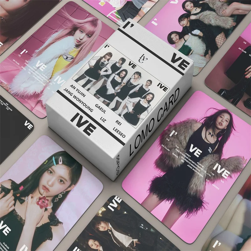 

55pcs/set KPOP IVE LOVE DIVE ELEVEN Lomo Cards Photocards Album LIZ Girls Group Eleven Fans Collection Gift Postcards Photo Card