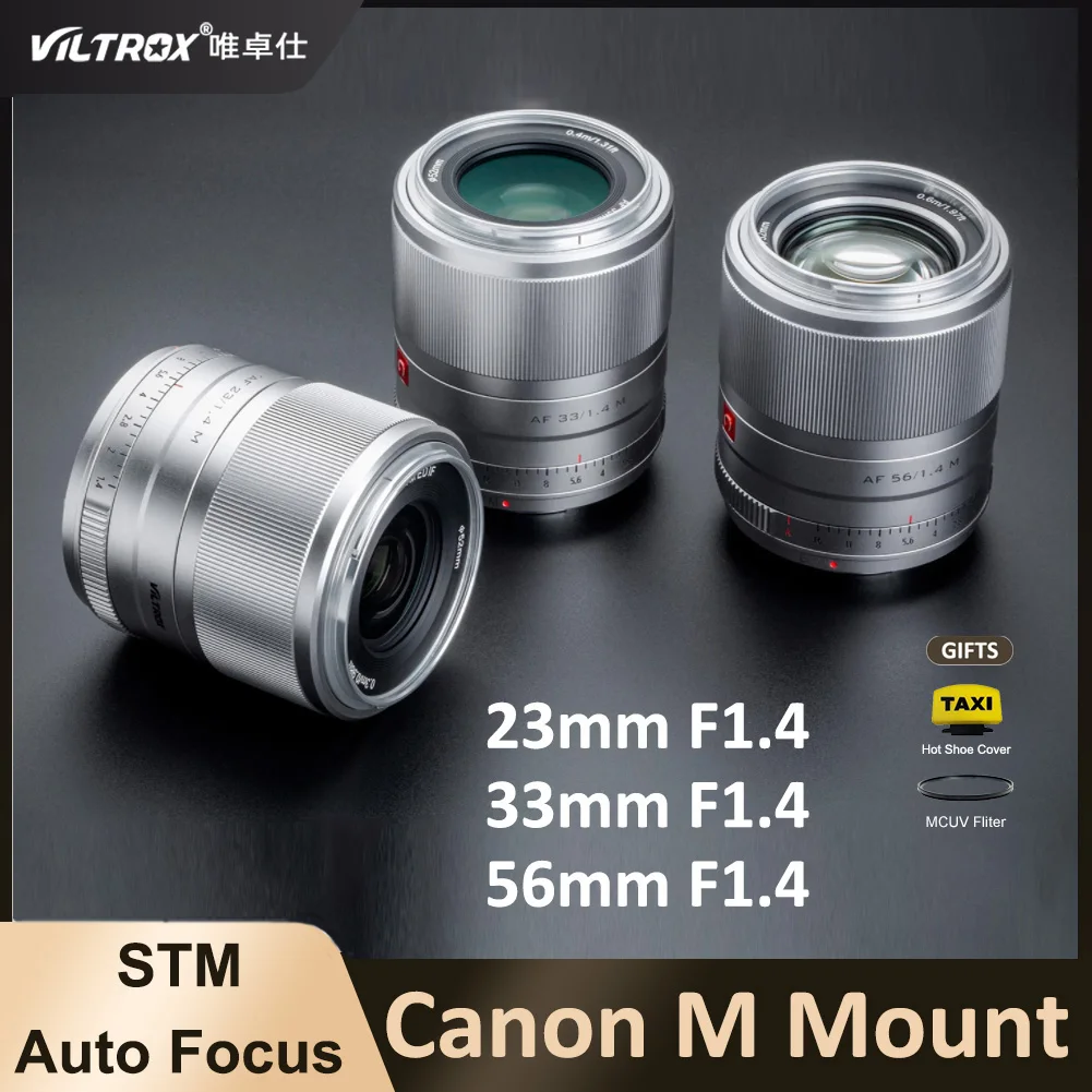 

Viltrox 23mm 33mm 56mm EOS M Lens F1.4 APS-C AF Auto Focus STM Large Aperture Lens for Canon EOS M Mount M5 M6 M6II M50 M100