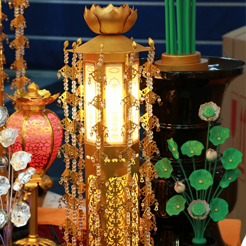 Sanmantuo Metal Lotus Lamp Buddhist Nautical Souvenir Decoration Buddha Worship Hall Lamp Lantern
Sanmantuo Metal Lotus Lamp Buddhist Nautical Souvenir Decoration Buddha Worship Hall Lamp Lantern