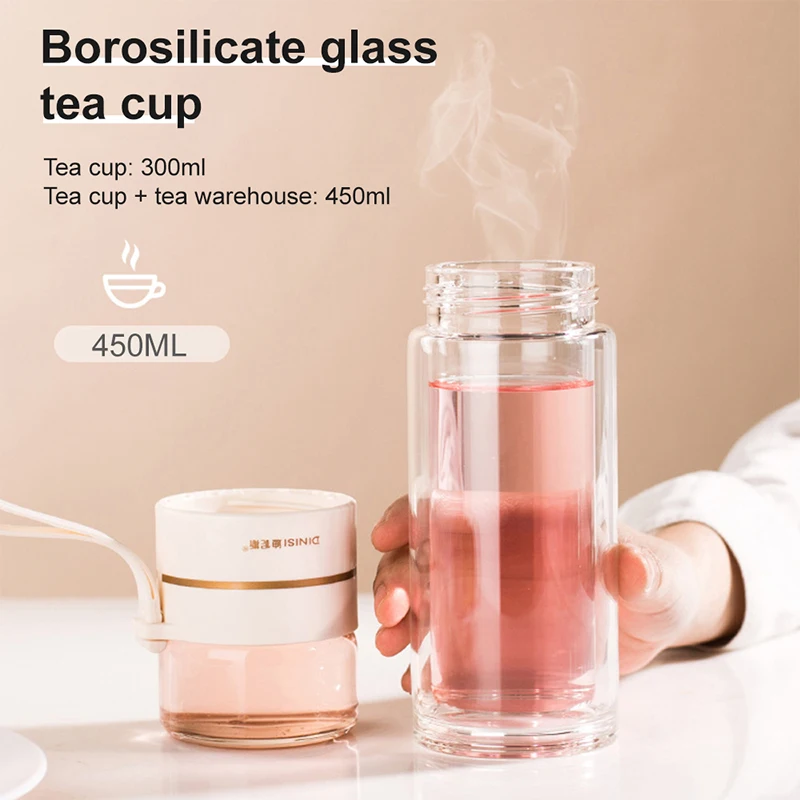 1PC 400ML Transparent Glass Water Bottle With Tea Infuser Filter Tea Separation Double Wall Glass Bottle Leakproof Water Bottle
1PC 400ML Transparent Glass Water Bottle With Tea Infuser Filter Tea Separation Double Wall Glass Bottle Leakproof Water Bottle