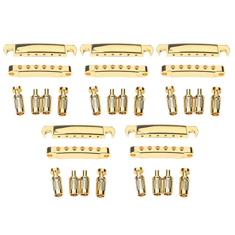 5 Set Gold Plated Guitar Bridge Locking Tune-O-Matic Tom Bridge And Tailpiece Set For Lp Electric Guitar (Gold)
5 Set Gold Plated Guitar Bridge Locking Tune-O-Matic Tom Bridge And Tailpiece Set For Lp Electric Guitar (Gold)