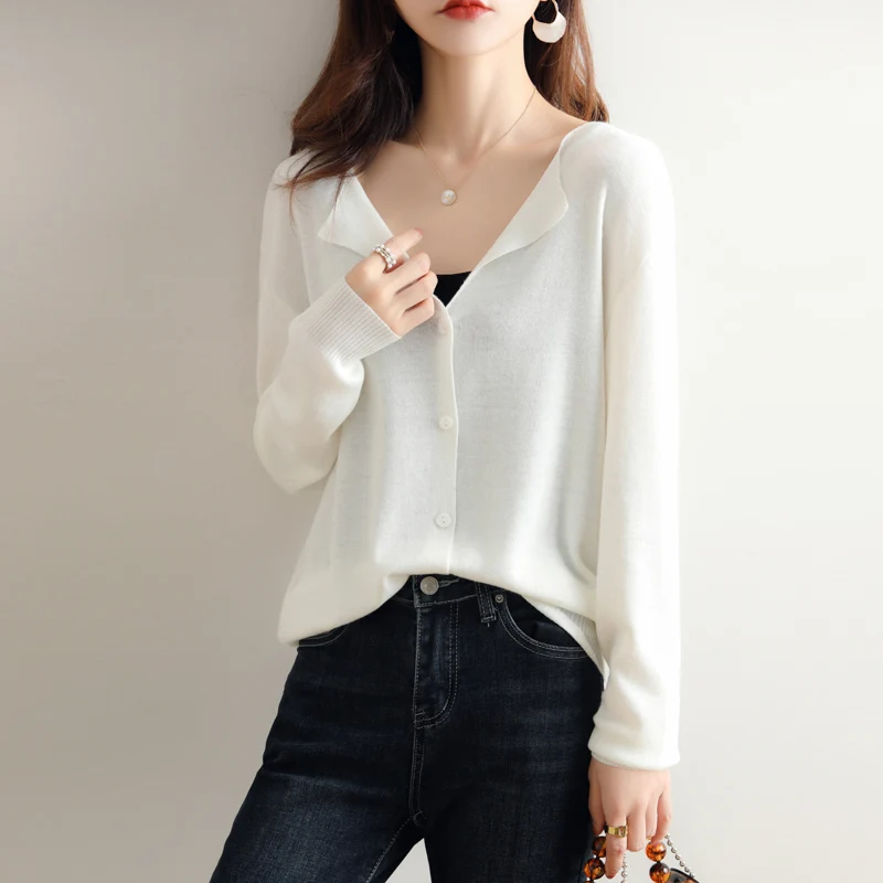 Spring And Autumn New Sheep Sweater Knitted Cardigan Women Loose Solid Color V-Neck Single-Breasted Long-Sleeved Sweater Jacket
Spring And Autumn New Sheep Sweater Knitted Cardigan Women Loose Solid Color V-Neck Single-Breasted Long-Sleeved Sweater Jacket