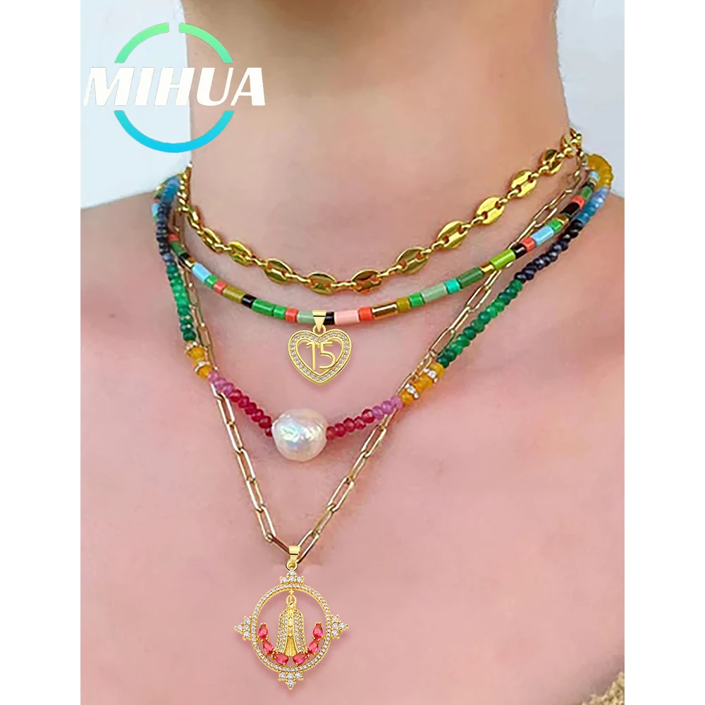 Handmade Virgin Mary Religious Charms for Jewelry Making CZ 18k Real Gold Plated Necklace Charms Accessories Diy Bracelet Charms 
Handmade Virgin Mary Religious Charms for Jewelry Making CZ 18k Real Gold Plated Necklace Charms Accessories Diy Bracelet Charms