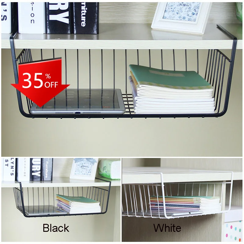 Under Shelf Basket Rack Storage Organizer Holder For Wardrobes/ Cabinets Black/White 40 * 25 * 14cm Kitchen Tools Accessories
Under Shelf Basket Rack Storage Organizer Holder For Wardrobes/ Cabinets Black/White 40 * 25 * 14cm Kitchen Tools Accessories