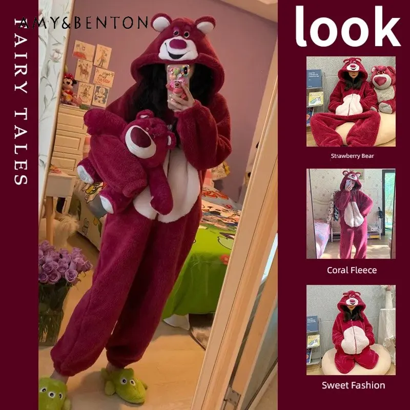 Loose Casual Coral Velvet Cartoon Cute One-Piece Pajamas for Women New High Brand Fashion Sweet Hooded Jumpsuits for Ladies
Loose Casual Coral Velvet Cartoon Cute One-Piece Pajamas for Women New High Brand Fashion Sweet Hooded Jumpsuits for Ladies