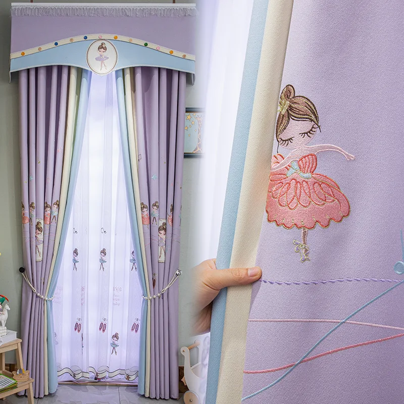 Cartoon Embroidered Ballerina Girl Curtains Thick Fabric Modern Luxury Princess Room Purple Window Drapes Shading Thermal
Cartoon Embroidered Ballerina Girl Curtains Thick Fabric Modern Luxury Princess Room Purple Window Drapes Shading Thermal