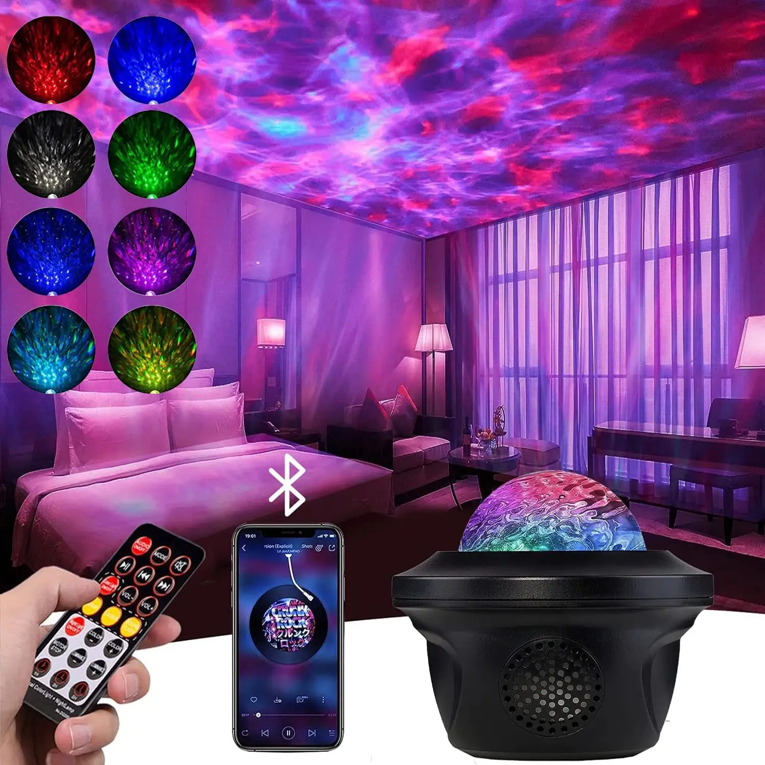 Galaxy Projector LED Star Ocean Wave Night Lights for Bedroom Room Decor Party with Remote Control Music Player & Timer Kid Gift
Galaxy Projector LED Star Ocean Wave Night Lights for Bedroom Room Decor Party with Remote Control Music Player & Timer Kid Gift