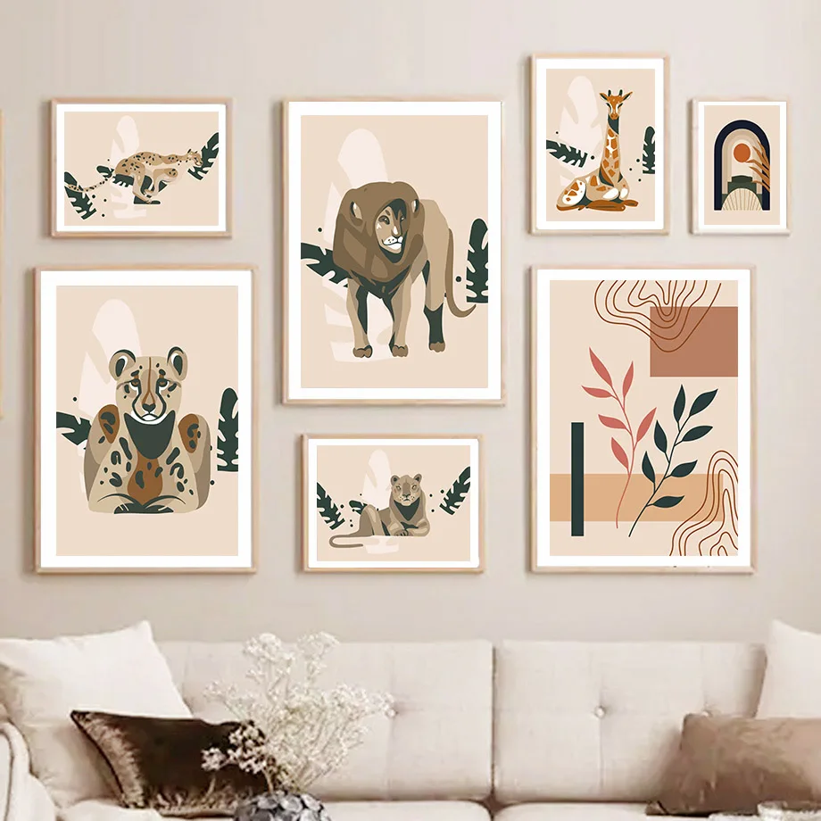 Abstract Giraffe Lion Leopard Monstera Leaf Boho Nordic Poster And Prints Wall Art Canvas Painting Wall Pictures Kids Room Decor
Abstract Giraffe Lion Leopard Monstera Leaf Boho Nordic Poster And Prints Wall Art Canvas Painting Wall Pictures Kids Room Decor