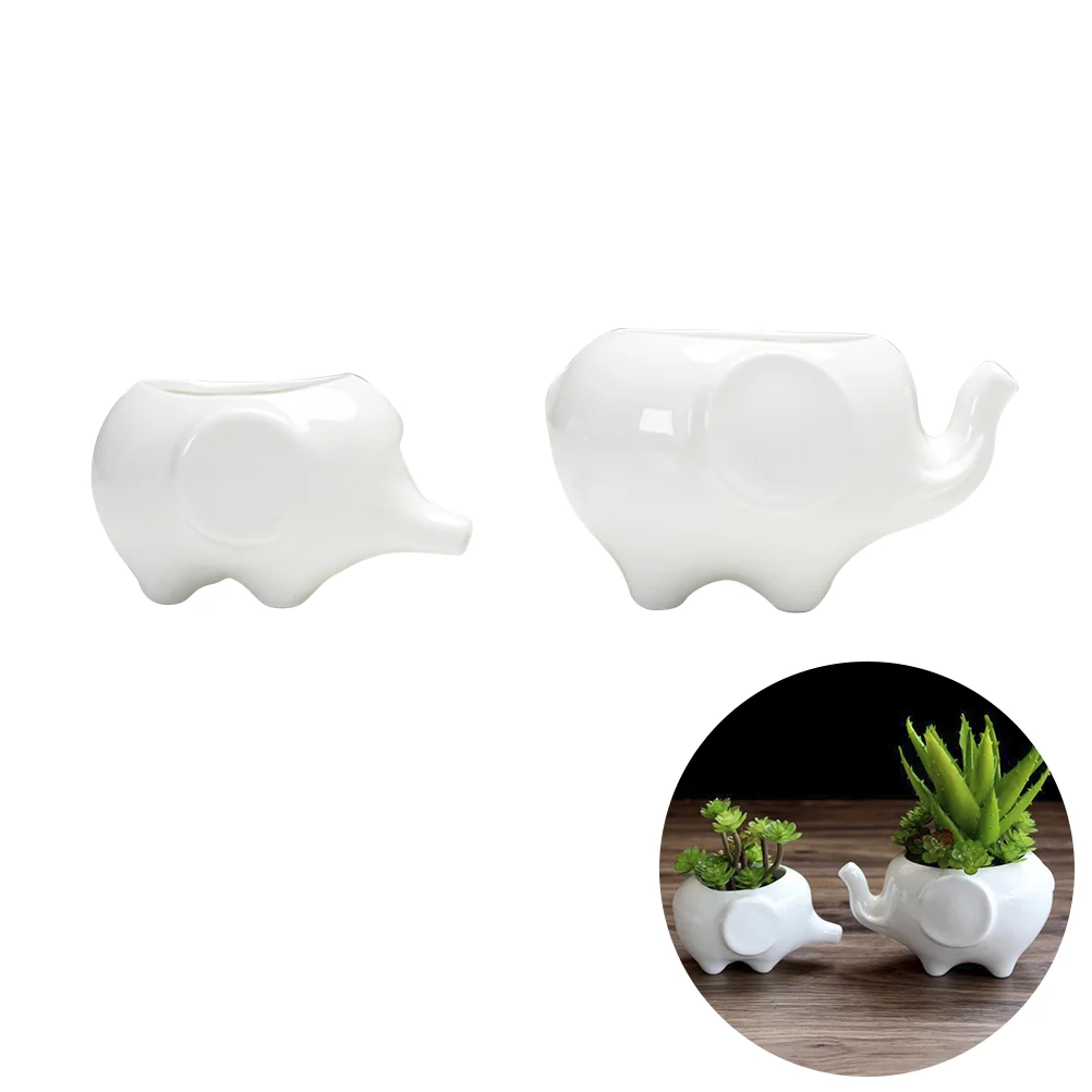 2pcs Elephant Flower Pot Modern White Ceramic Succulent Planter Pots Tiny Flower Plant Containers
2pcs Elephant Flower Pot Modern White Ceramic Succulent Planter Pots Tiny Flower Plant Containers