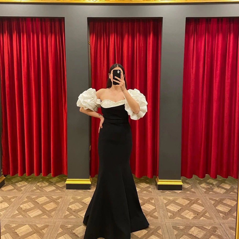 Elegant Evening Dresses Sweetheart Neck Short Sleeves Formal Party Gowns Beaded Floor Length Mermaid Prom Dress فساتين السهرة
Elegant Evening Dresses Sweetheart Neck Short Sleeves Formal Party Gowns Beaded Floor Length Mermaid Prom Dress فساتين السهرة
