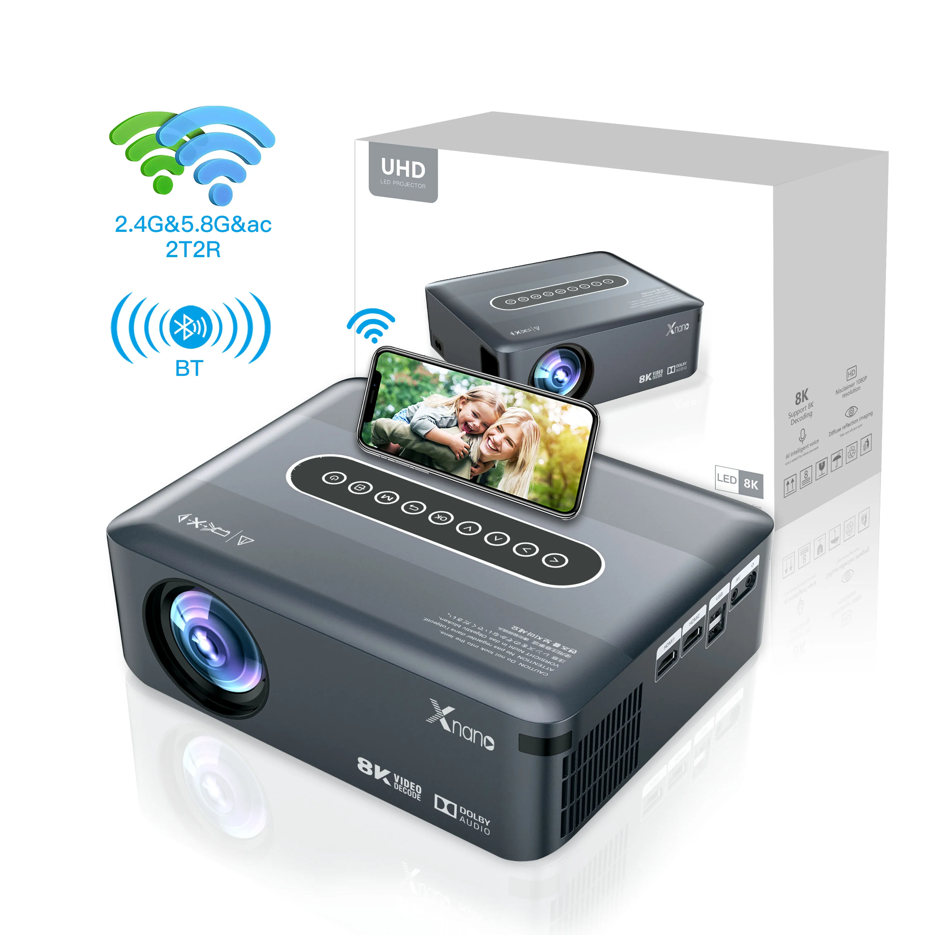 SZBOX Full HD 4K 1920X1080P Projector Android 9.0 2GB RAM 16GB WIFI5 BT5.0 LED Proyector Beamer Home Video Theater
SZBOX Full HD 4K 1920X1080P Projector Android 9.0 2GB RAM 16GB WIFI5 BT5.0 LED Proyector Beamer Home Video Theater