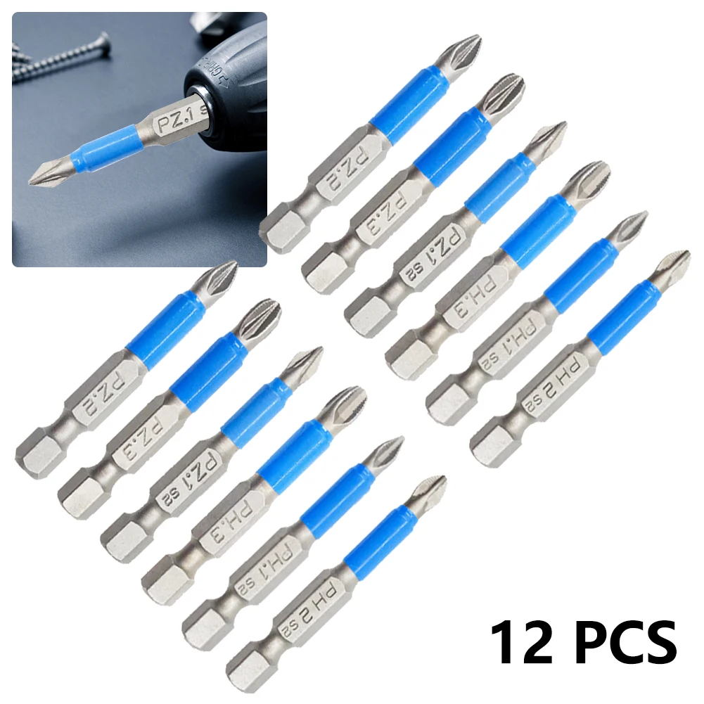 6/12pcs 50mm Screwdriver Bit Set PH1 PH2 PH3 PZ1 PZ2 PZ3 Nutdrivers High Hardness Blue Alloy Steel Power Tools Accessories
6/12pcs 50mm Screwdriver Bit Set PH1 PH2 PH3 PZ1 PZ2 PZ3 Nutdrivers High Hardness Blue Alloy Steel Power Tools Accessories