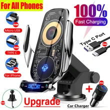Car Wireless Chargers For iPhone 14 Pro Max 13 12 Fast Wireless Car Charger for Samsung Xiaomi Infrared Induction Fast Charging