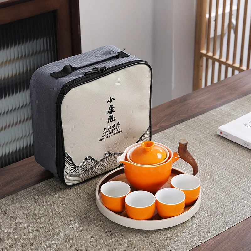 Porcelain Chinese Gongfu Tea Set Portable Teapot Set with 360 Rotation Tea Maker and Infuser Portable All in One Gift Bag
Porcelain Chinese Gongfu Tea Set Portable Teapot Set with 360 Rotation Tea Maker and Infuser Portable All in One Gift Bag