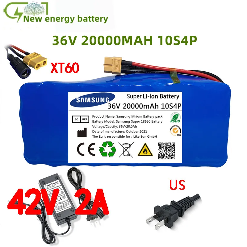 100% New 36V Battery 10S4P 20Ah Battery Pack 500W High Power Battery 42V 20000mAh Ebike Electric Bike BMS+42V2A Charger
100% New 36V Battery 10S4P 20Ah Battery Pack 500W High Power Battery 42V 20000mAh Ebike Electric Bike BMS+42V2A Charger