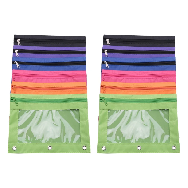 12 Pieces Ring Binder Pouch Pencil Bag with Holes 3-Ring Zipper Pouches with Clear Window (6 Colors)
12 Pieces Ring Binder Pouch Pencil Bag with Holes 3-Ring Zipper Pouches with Clear Window (6 Colors)
