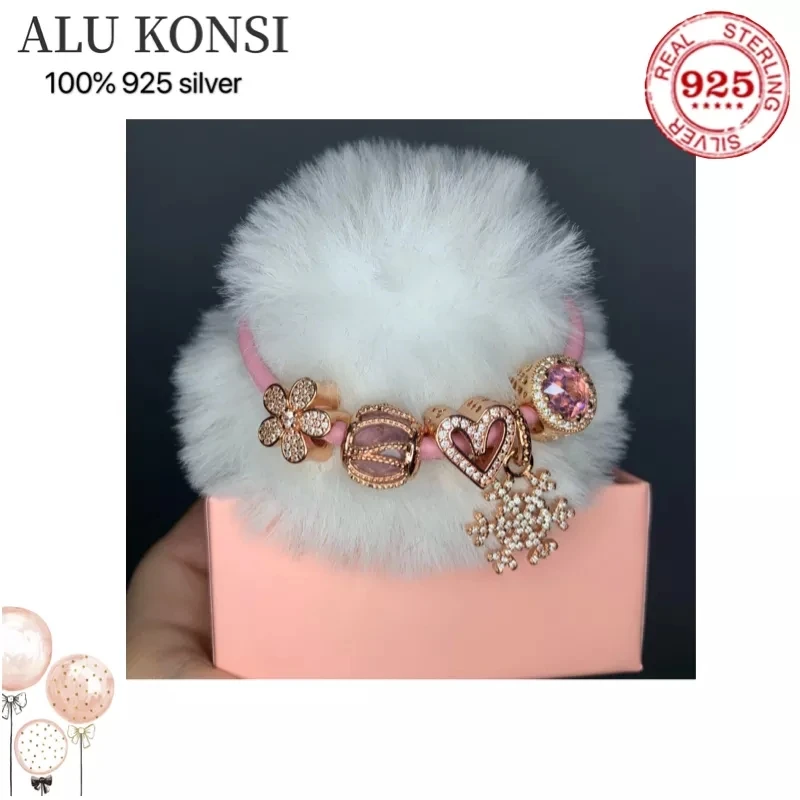 100%925 Sterling silver European Fashion pan Charm Beaded rose gold Bracelet DIY Bangle For Women Couples Original Gift Jewelry
100%925 Sterling silver European Fashion pan Charm Beaded rose gold Bracelet DIY Bangle For Women Couples Original Gift Jewelry
