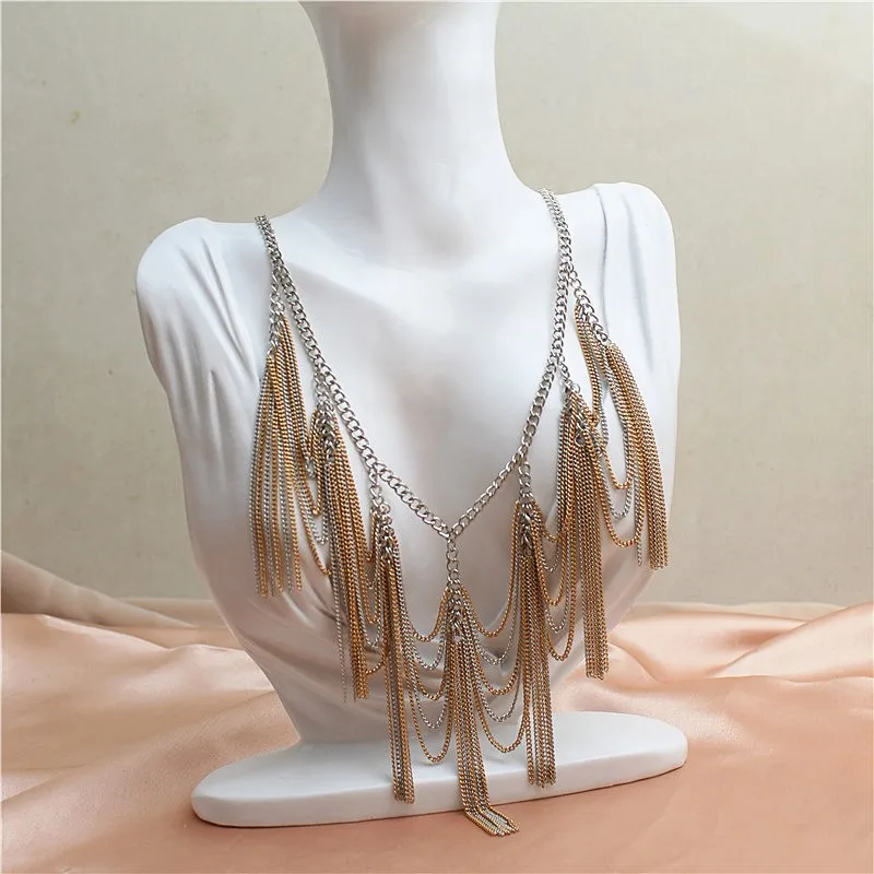 European and American new chain tassel exaggerated personality fashionable female necklace
European and American new chain tassel exaggerated personality fashionable female necklace