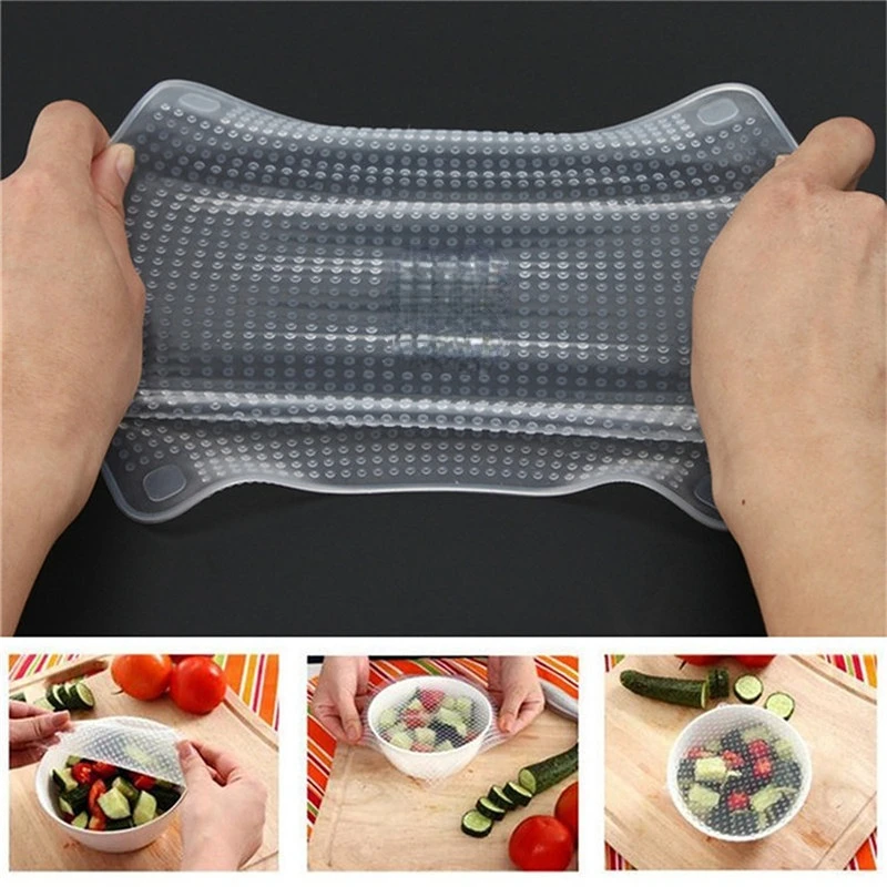 4pcs/set Clear Silicone Food Seal Cover Reusable Preservative Film Stretchable Fresh Multi-functional Kitchen Tools
4pcs/set Clear Silicone Food Seal Cover Reusable Preservative Film Stretchable Fresh Multi-functional Kitchen Tools