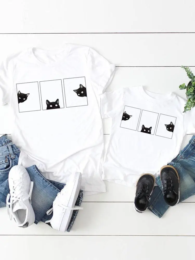Funny Cat Face Cute Graphic T-shirt Tee Women Child Kid Clothing Boy Girl Summer Mom Mama Clothes Family Matching Outfits
Funny Cat Face Cute Graphic T-shirt Tee Women Child Kid Clothing Boy Girl Summer Mom Mama Clothes Family Matching Outfits