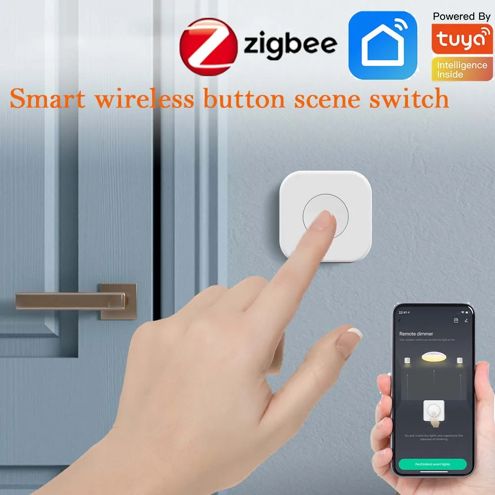 Кнопка умного дома Tuya ZigBee, беспроводной переключатель с дистанционным управлением для умного дома
Кнопка умного дома Tuya ZigBee, беспроводной переключатель с дистанционным управлением для умного дома