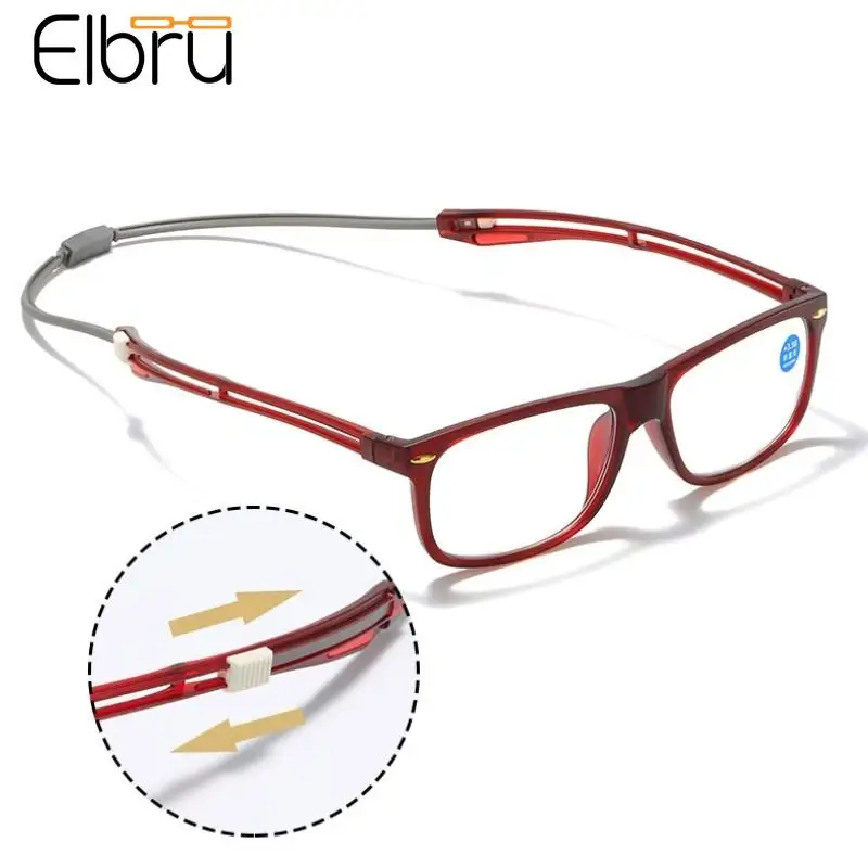 Elbru Hanging Neck Reading Glasses Women Men Anti Blue Light Magnetic Presbyopic Eyeglasses Magnet Reading Eyewear Diopters +1+4
Elbru Hanging Neck Reading Glasses Women Men Anti Blue Light Magnetic Presbyopic Eyeglasses Magnet Reading Eyewear Diopters +1+4