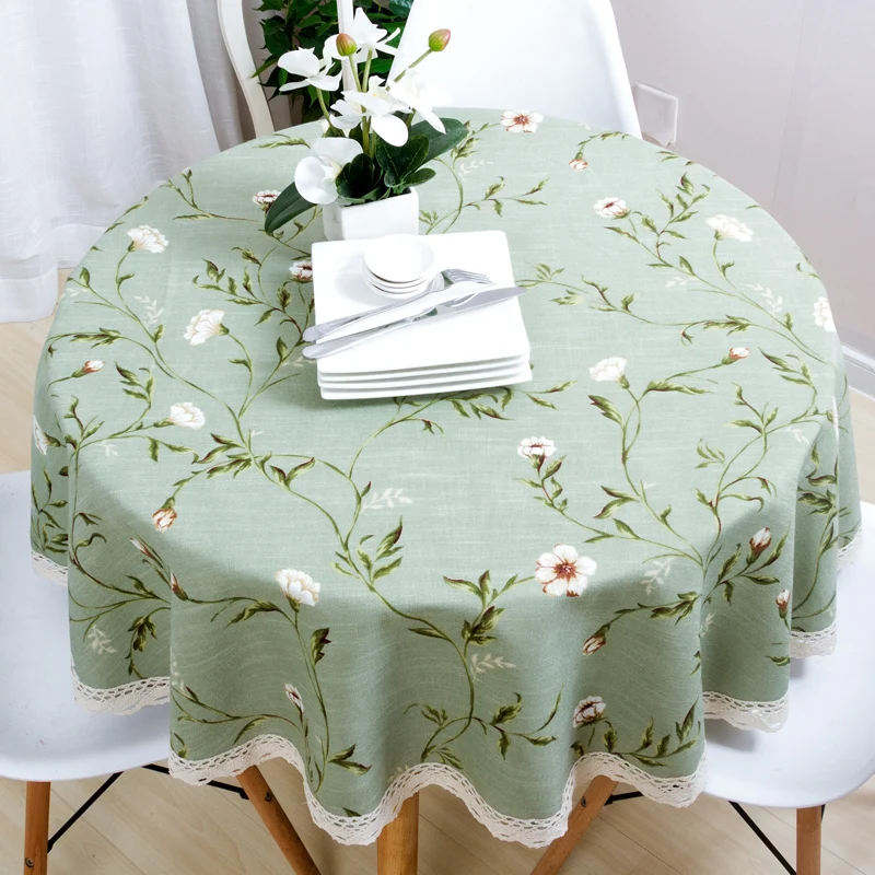 Garden Tablecloth Cotton Small Flower Print Linen European Round Table Cloth American Country Green Wavy Lace Party Decoration
Garden Tablecloth Cotton Small Flower Print Linen European Round Table Cloth American Country Green Wavy Lace Party Decoration