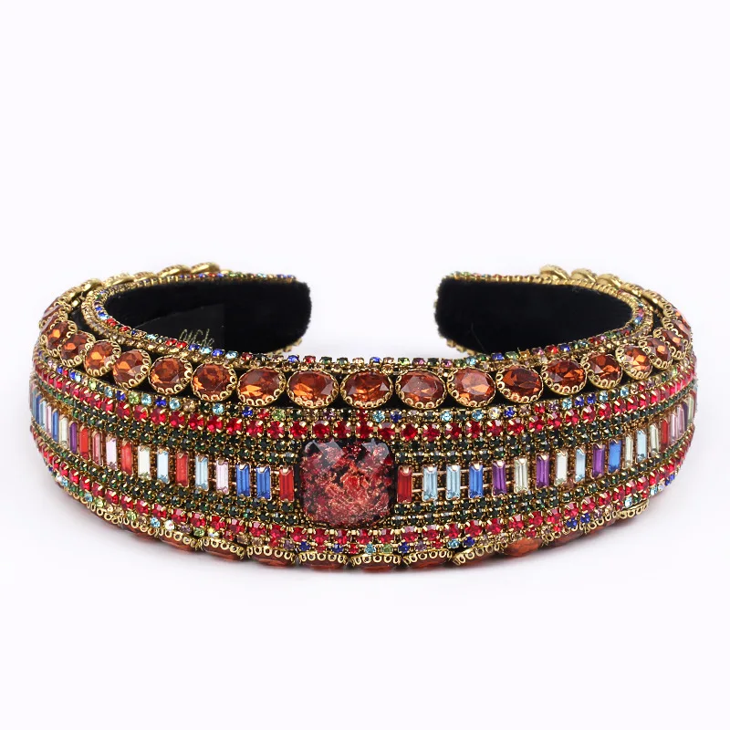 New Retro Baroque Headband Fashion Rhinestone Wide-Brimmed Thick Sponge Beautiful Ball Hair Accessories Women's Hair Hoop
New Retro Baroque Headband Fashion Rhinestone Wide-Brimmed Thick Sponge Beautiful Ball Hair Accessories Women's Hair Hoop