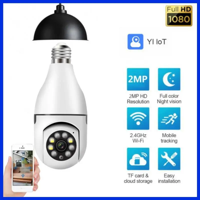 360° Wifi PTZ IP Panorama Camera Bulb 2MP Panoramic Night Vision Audio Home Security Video Surveillance Fisheye Lamp Wifi Camera
360° Wifi PTZ IP Panorama Camera Bulb 2MP Panoramic Night Vision Audio Home Security Video Surveillance Fisheye Lamp Wifi Camera