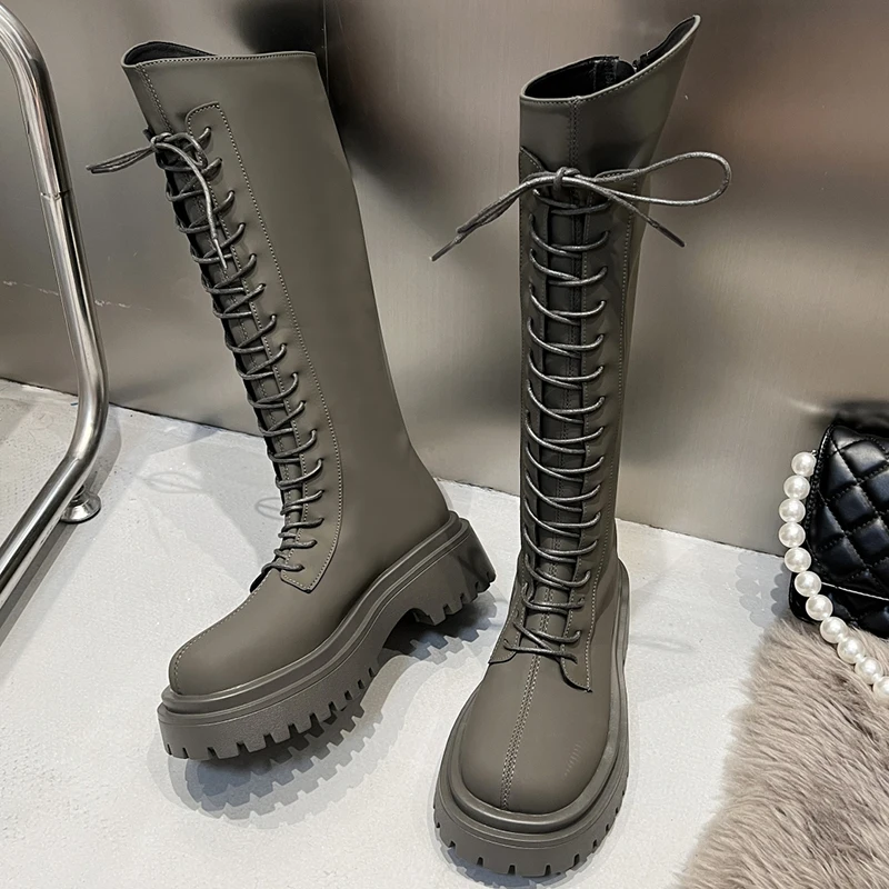 Autumn Winter New Ladies Chelsea Boots Fashion Lace Up Women Knee High Boots Round Toe Low Heels Shoes Female Zippers Shoes
Autumn Winter New Ladies Chelsea Boots Fashion Lace Up Women Knee High Boots Round Toe Low Heels Shoes Female Zippers Shoes